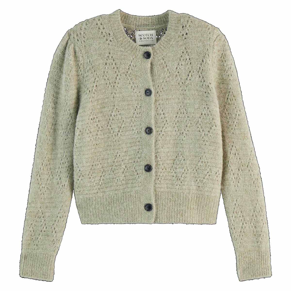 Scotch & Soda Bouclã© Crew Neck Cardigan